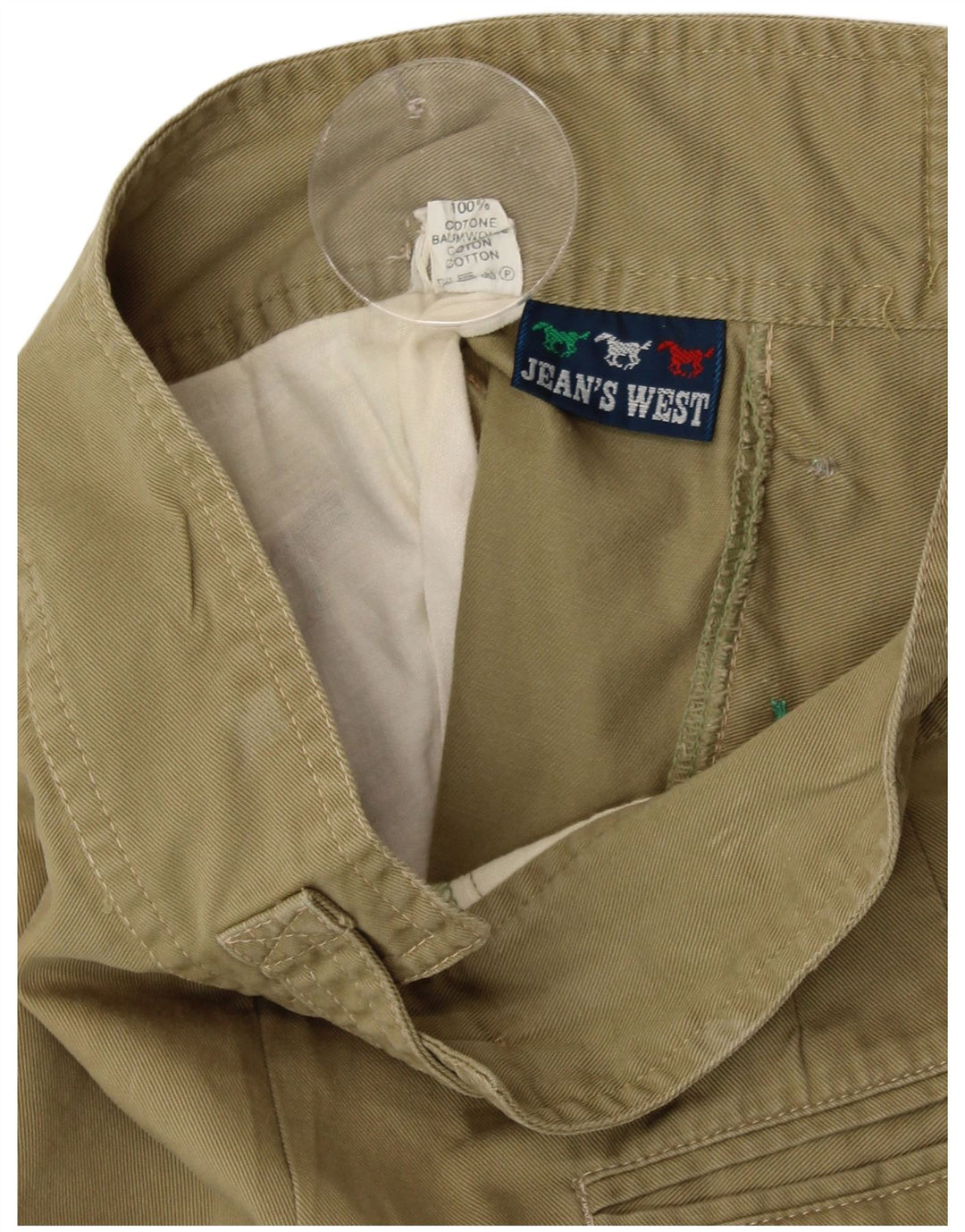 Damskie bermudy w stylu VINTAGE Cullotes W24 XS, bawełna khaki