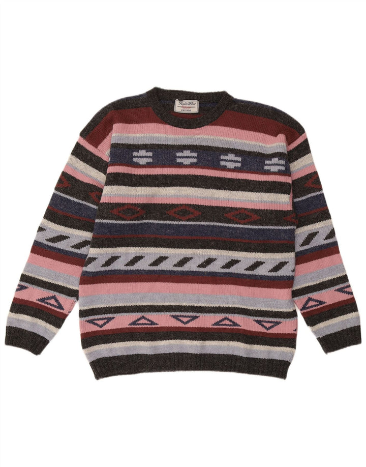 MULTIBLU Damski sweter z okrągłym dekoltem UK 18 XL Wielokolorowy Aztek