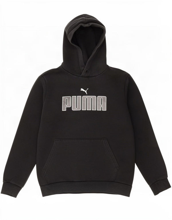 Damski sweter z kapturem Puma z grafiką, oversize UK 10, mały, czarny, bawełniany
