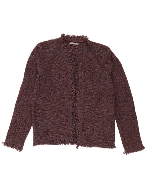 Damski sweter rozpinany Laura Ashley UK 12 Średni brązowy, nakrapiany bawełniany