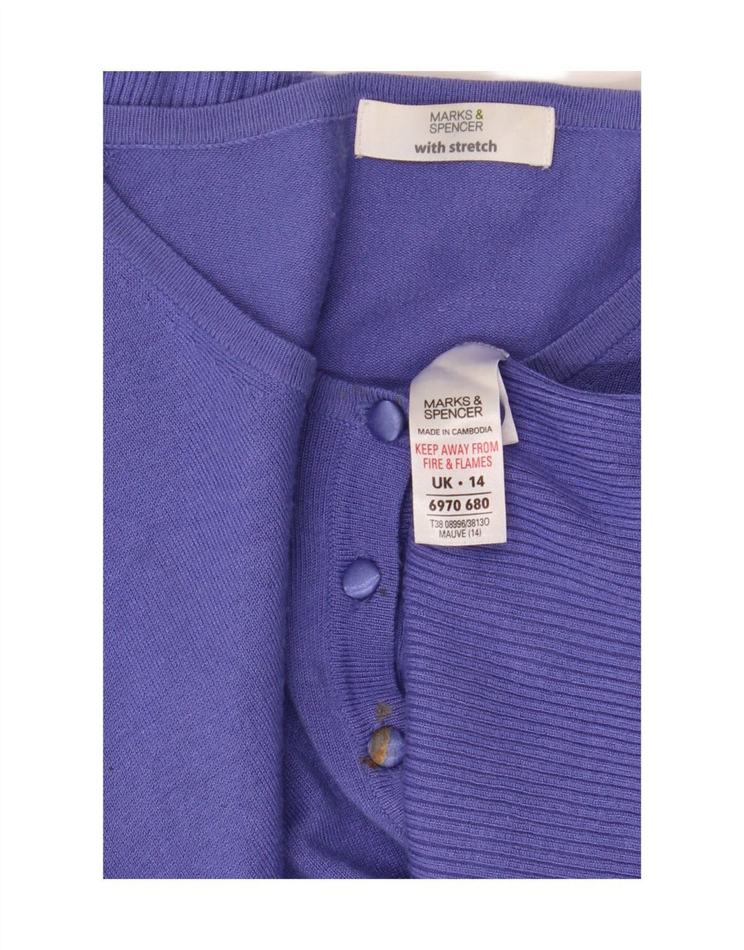 Marks & Spencer Damski sweter rozpinany UK 14, średni fiolet, wiskoza