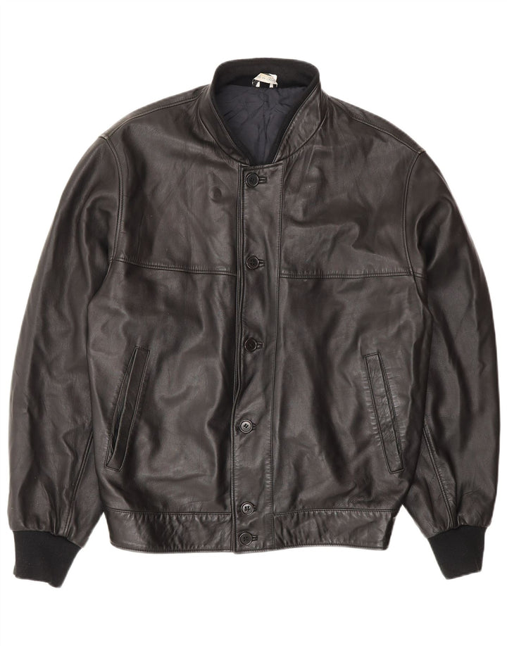 Vintage męska skórzana kurtka IT 48 średniej czarnej skóry