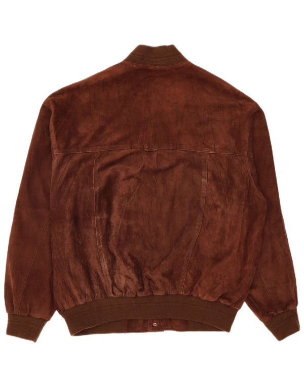 Vintage męska kurtka bomber zamszowa EU 54 2XL brązowa skóra