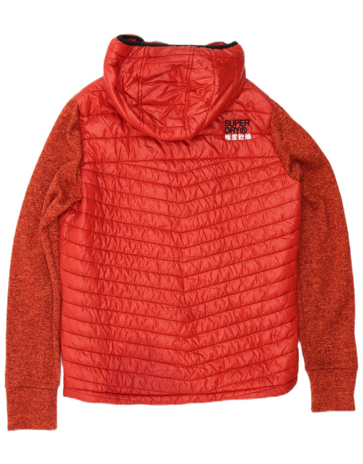 Męska ocieplana kurtka Superdry UK 38, poliester w kolorze średniej czerwonej plamki