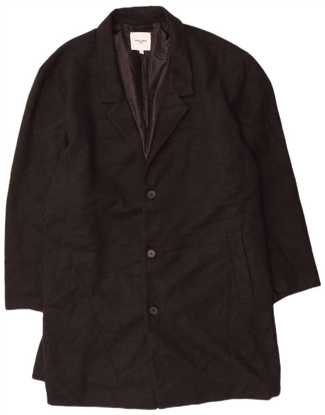 Płaszcz męski Jack & Jones UK 50 5XL, czarny poliester