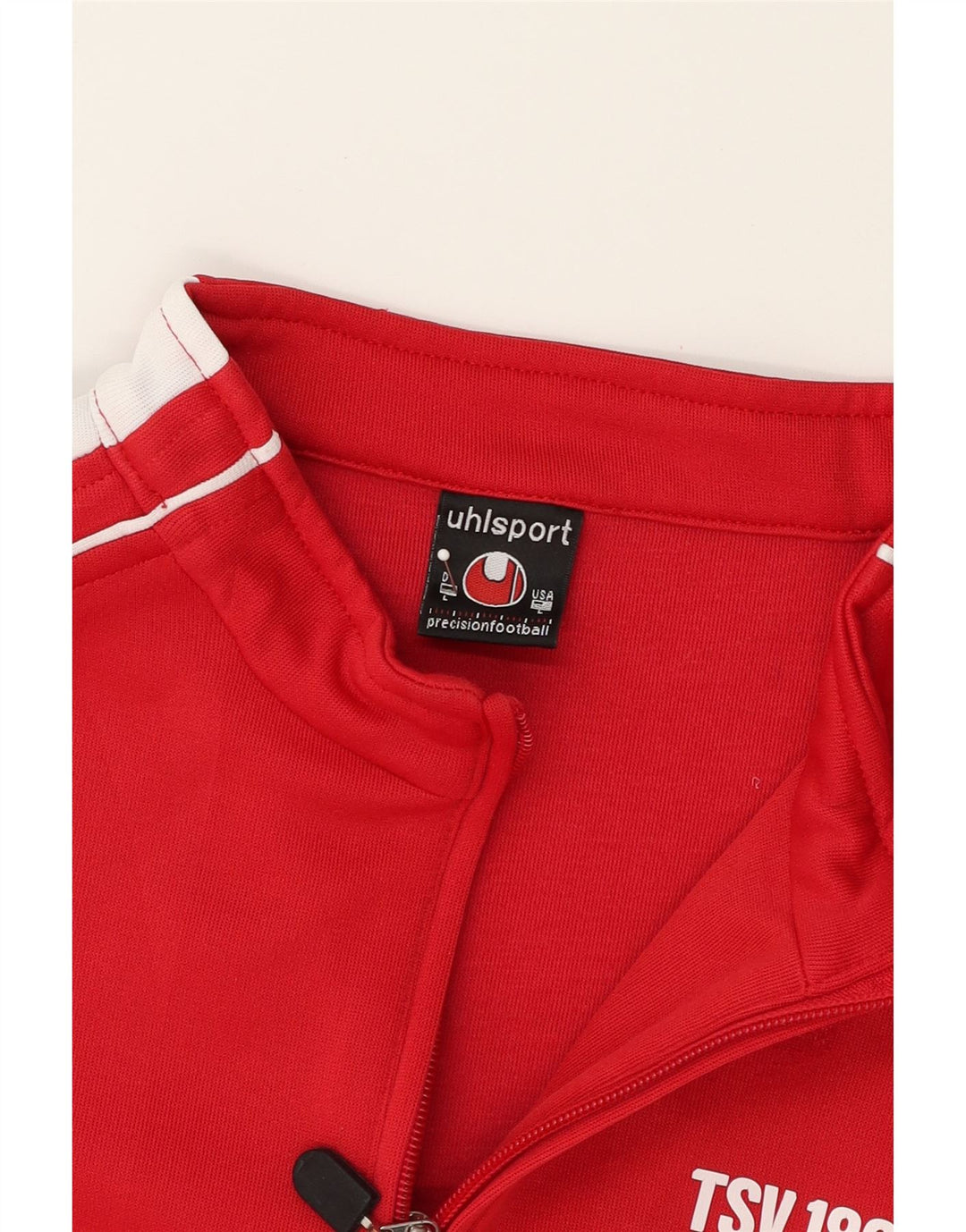 UHLSPORT Mens Graphic Pullover Tracksuit Top Large Red Colourblock Vintage Uhlsport and Second-Hand Uhlsport from Messina Hembry 