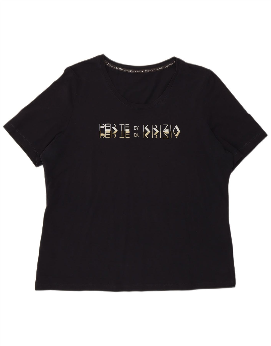 T-shirt damski Perte by Krizia Regular Graphic Top UK 12 Średni granatowy