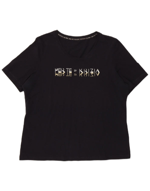 T-shirt damski Perte by Krizia Regular Graphic Top UK 12 Średni granatowy