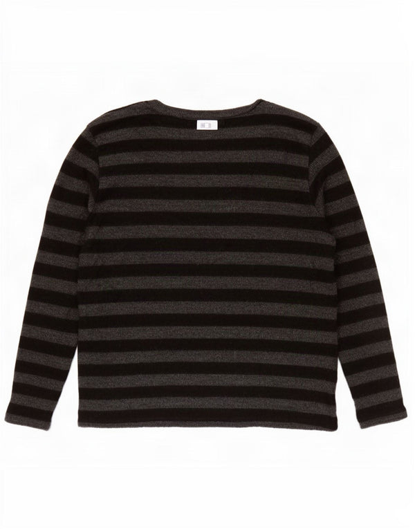 Sweter damski Zara z dekoltem w łódkę UK 10 w małe szare paski, akryl