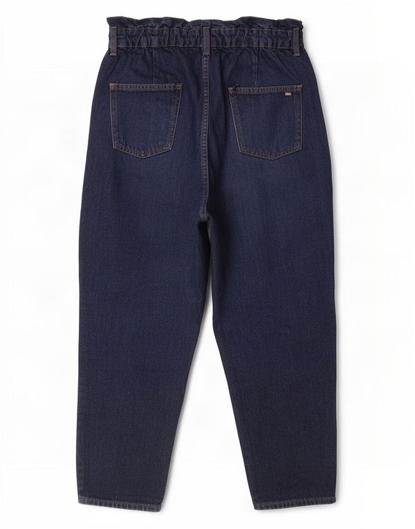 Damskie luźne dżinsy Zara z wysokim stanem EU 36 XS W26 L24 Granatowa bawełna