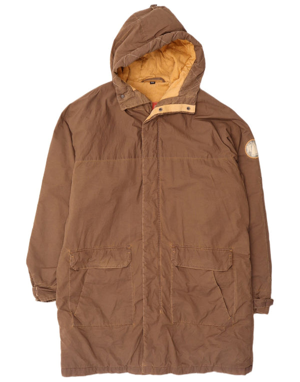 Męski płaszcz wiatrówka z kapturem Murphy & Nye UK 44 2XL Brązowy poliester