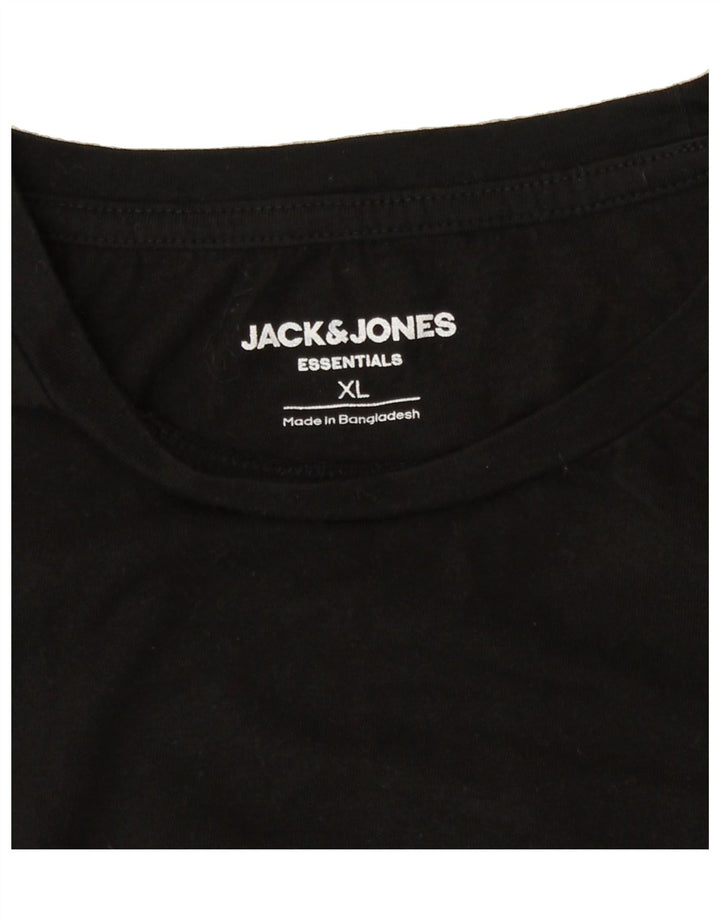 JACK & JONES Mens T-Shirt Top XL Black Cotton Vintage Jack & Jones and Second-Hand Jack & Jones from Messina Hembry 