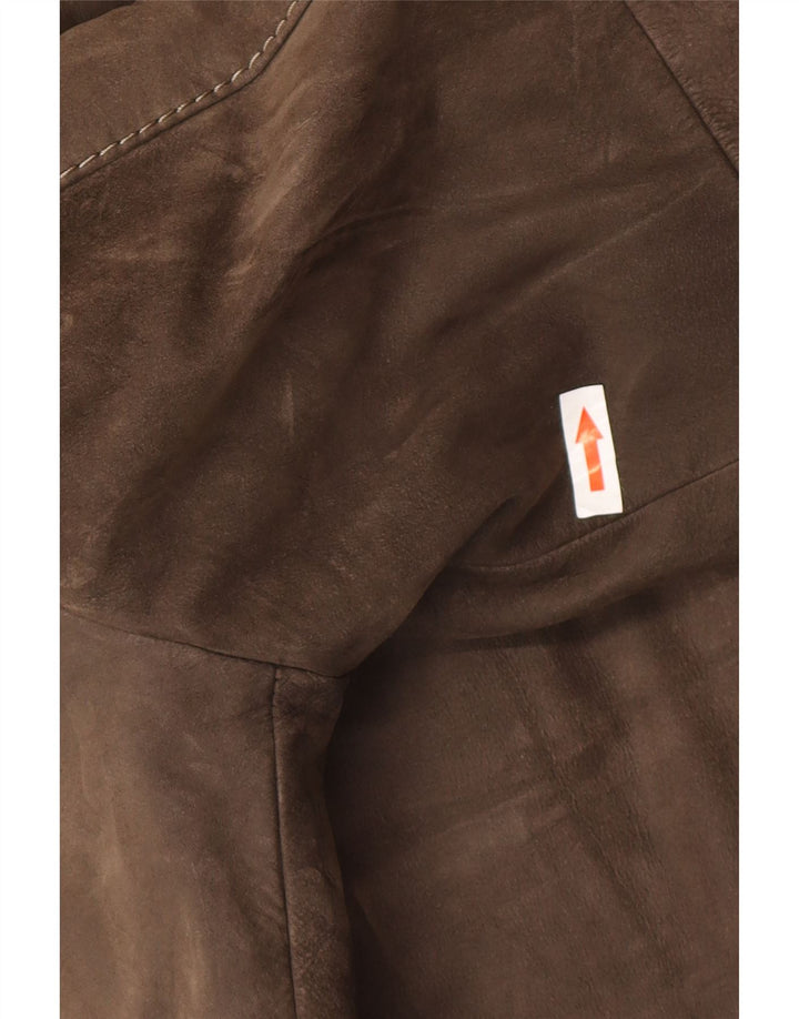 Męski płaszcz skórzany Milestone IT 52 XL, brązowa skóra