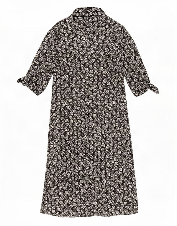 Damska sukienka maxi Calvin Klein US 12, duża, czarna w kwiaty