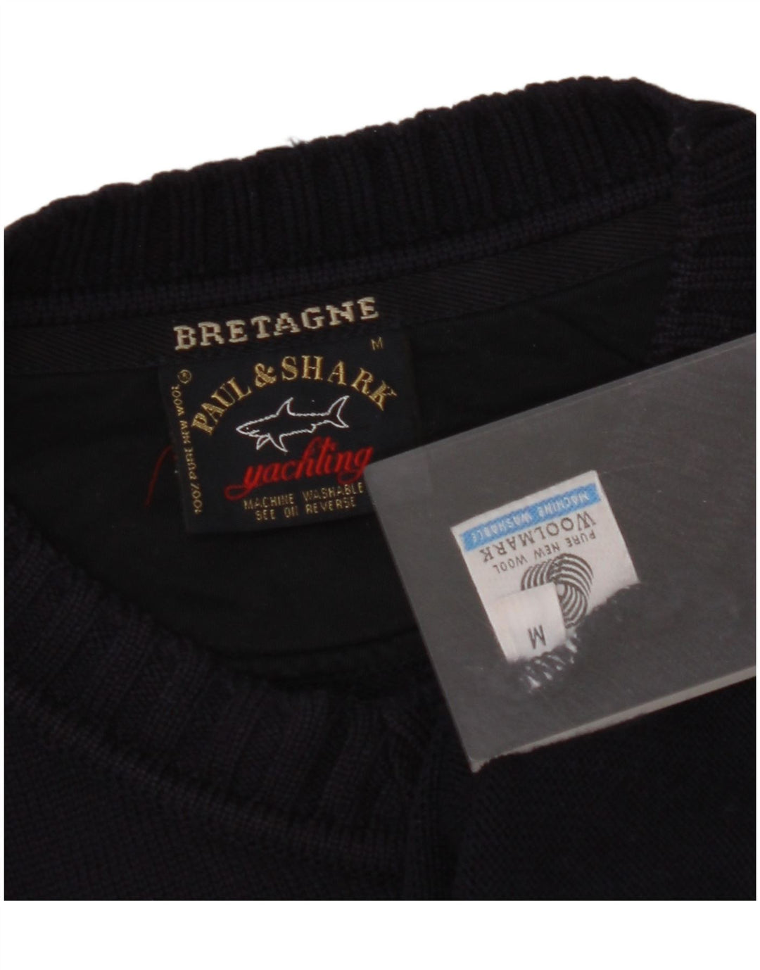 Męski sweter PAUL & SHARK z dekoltem w kształcie litery V, średni granatowy, nowa wełna