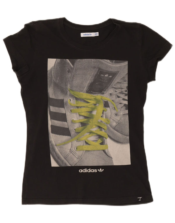 Damska koszulka graficzna Adidas Top EU 36, mała czarna