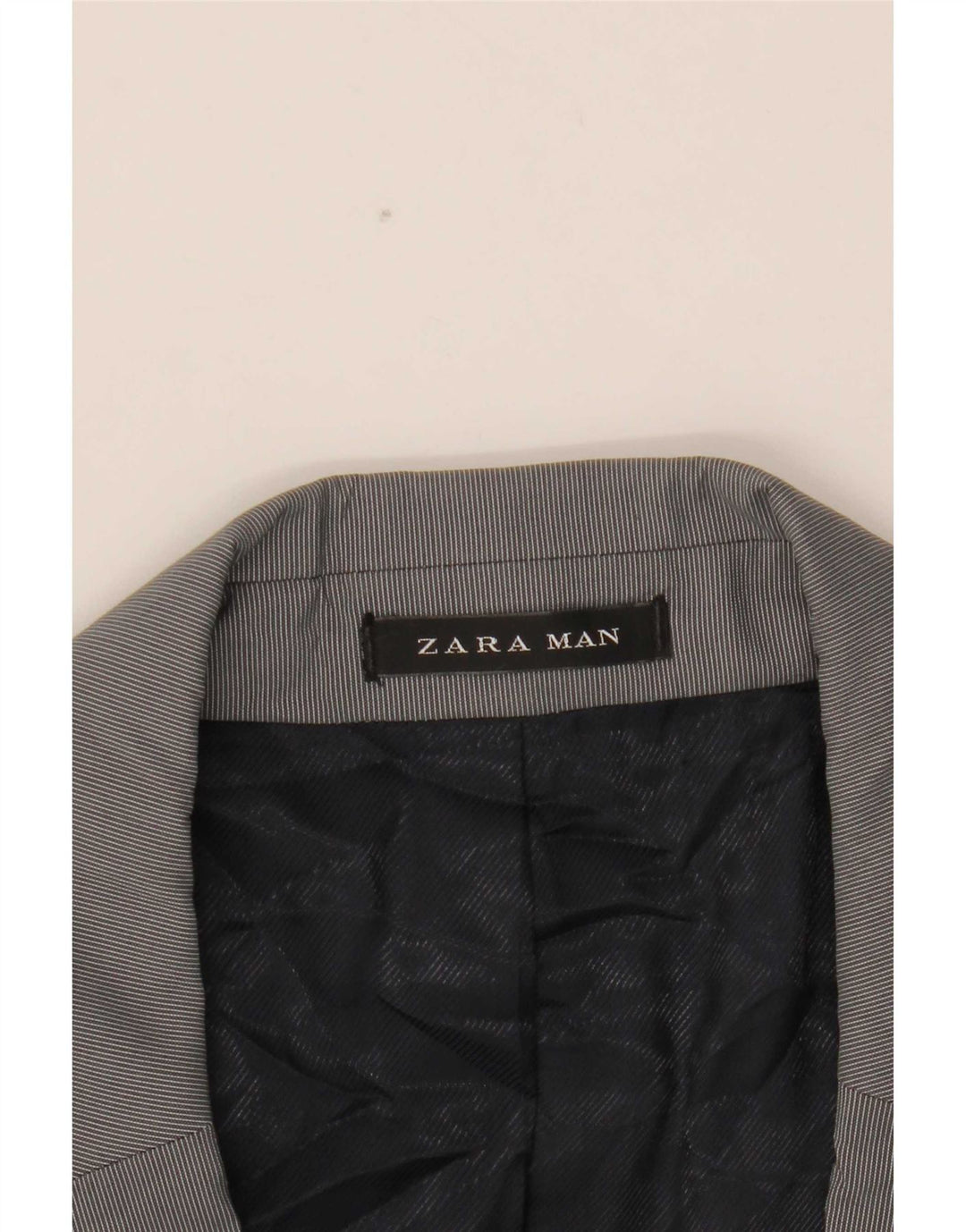 Zara Męska marynarka zapinana na 2 guziki EU 54 XL Szara, poliestrowa w prążki