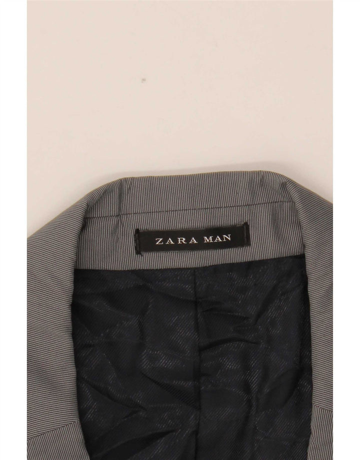Zara Męska marynarka zapinana na 2 guziki EU 54 XL Szara, poliestrowa w prążki