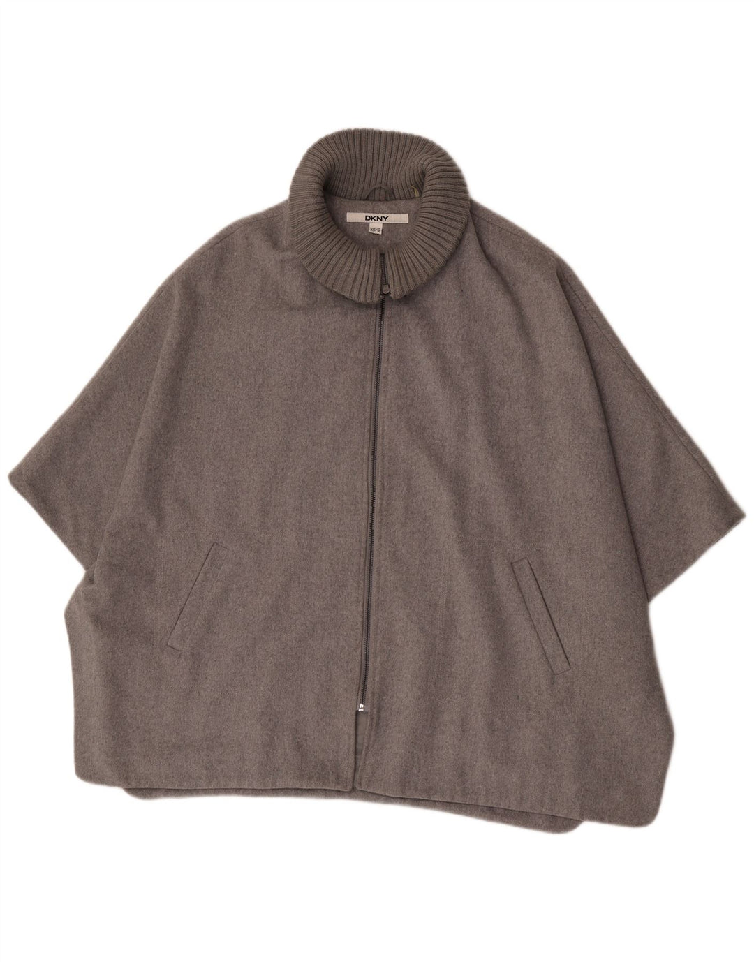 Dkny damski płaszcz pelerynowy UK 6 XS szara wełna