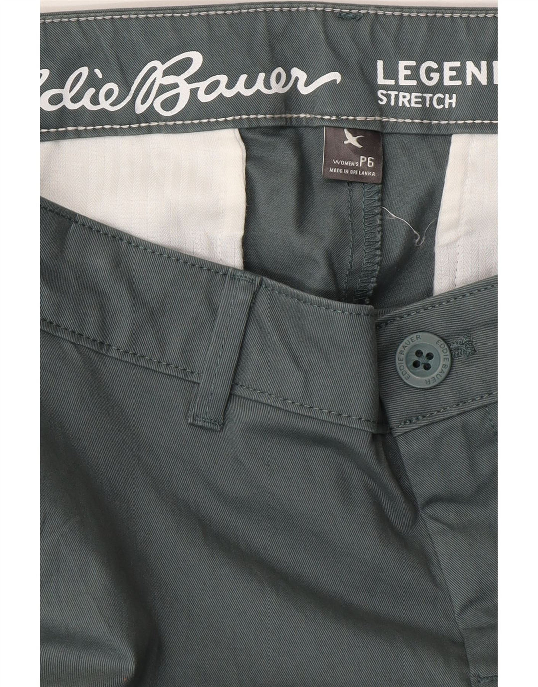 Damskie spodnie chino EDDIE BAUER US 6 Medium W32 L29 Zielona bawełna