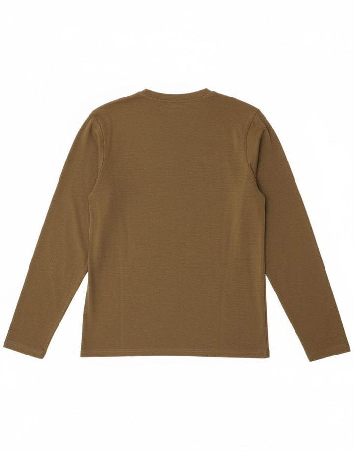 Męski top graficzny Mammut z długim rękawem, średni khaki, poliester