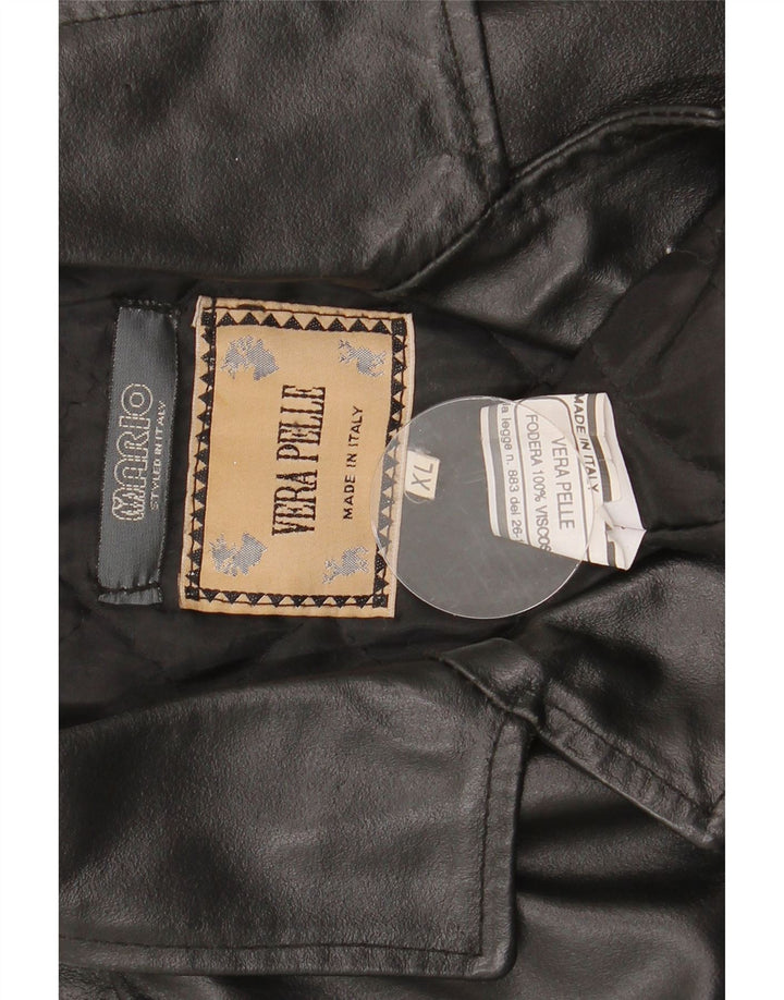 Vintage męska skórzana kurtka UK 42 XL czarna skóra