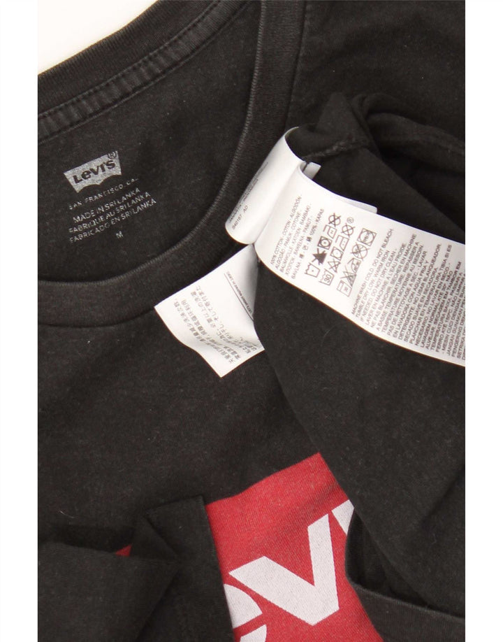 Męska koszulka z grafiką Levi's, średnia czarna bawełna
