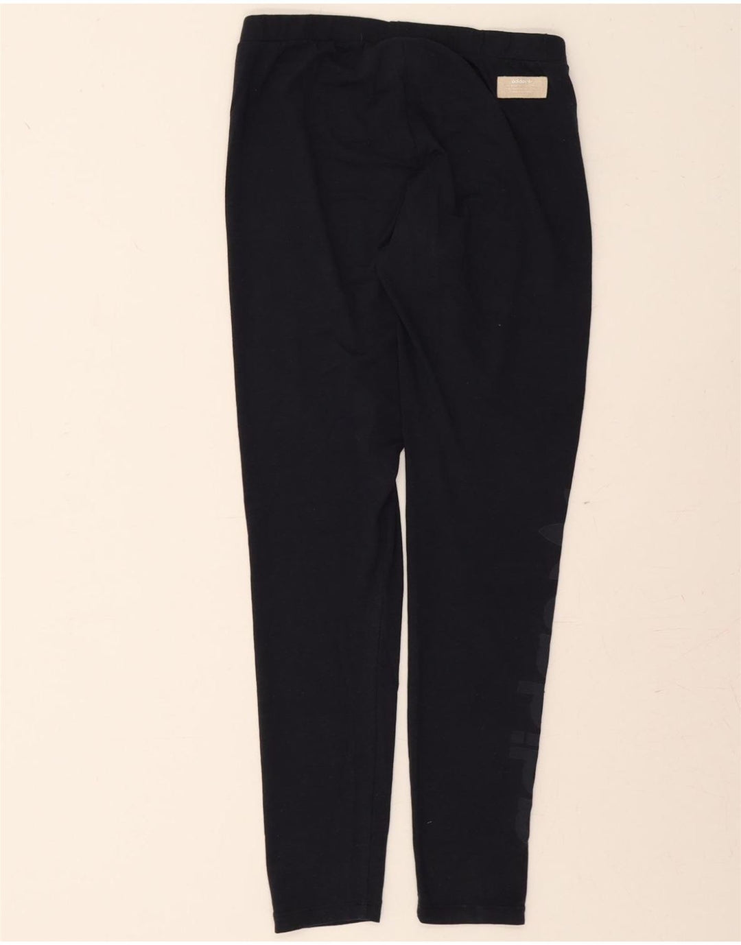 ADIDAS Womens Graphic Leggings UK 12 Medium Navy Blue Vintage Adidas and Second-Hand Adidas from Messina Hembry 