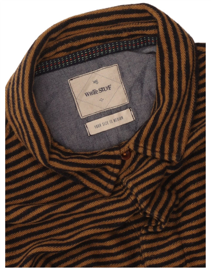 Męska koszula pulowerowa z krótkim rękawem WHITE STUFF w średnie brązowe paski