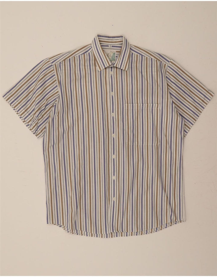 BALLOON Mens Short Sleeve Shirt Size 40 Medium Multicoloured Striped Vintage Balloon and Second-Hand Balloon from Messina Hembry 
