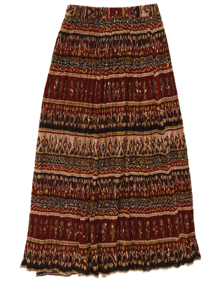 Damska spódnica maxi Broadway Medium W28 Burgundowo-kwiatowa