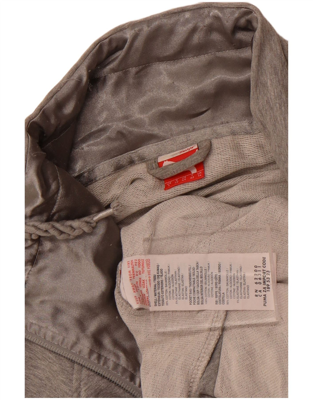 Damska kurtka dresowa Puma UK 14, duża, szara bawełna