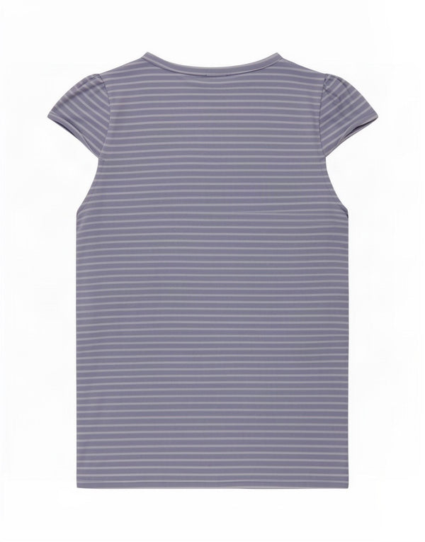 T-shirt damski Benetton Top UK 12, bawełna w średnie niebieskie paski