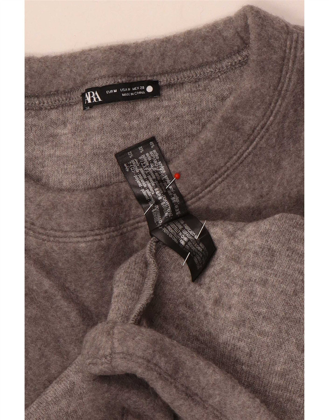 T-shirt damski Zara Top UK 14 Średni szary akryl