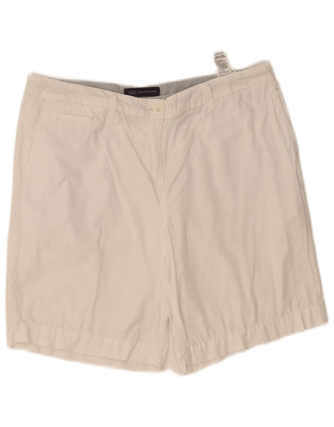 Marks & Spencer Damskie spodenki Chino UK 12 Medium W34 Biała bawełna