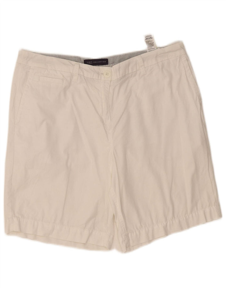 Marks & Spencer Damskie spodenki Chino UK 12 Medium W34 Biała bawełna