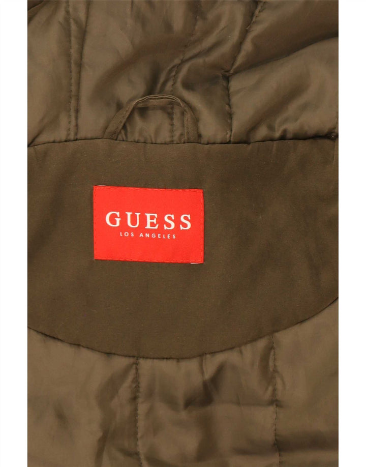 Damska kurtka parka z kapturem oversize Guess UK 6 XS Khaki, poliester