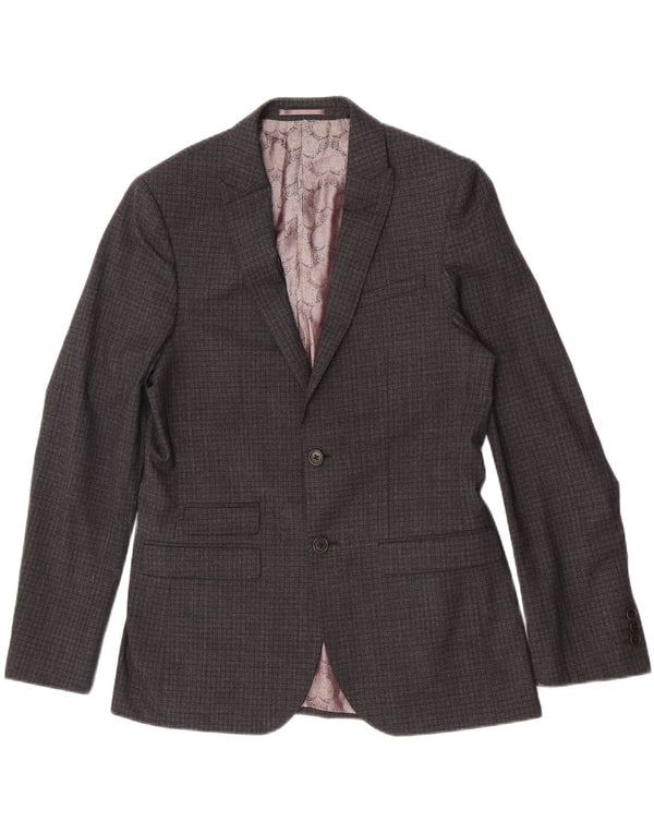 Męska marynarka Ted Baker zapinana na 2 guziki, UK 40, duża, szara krata