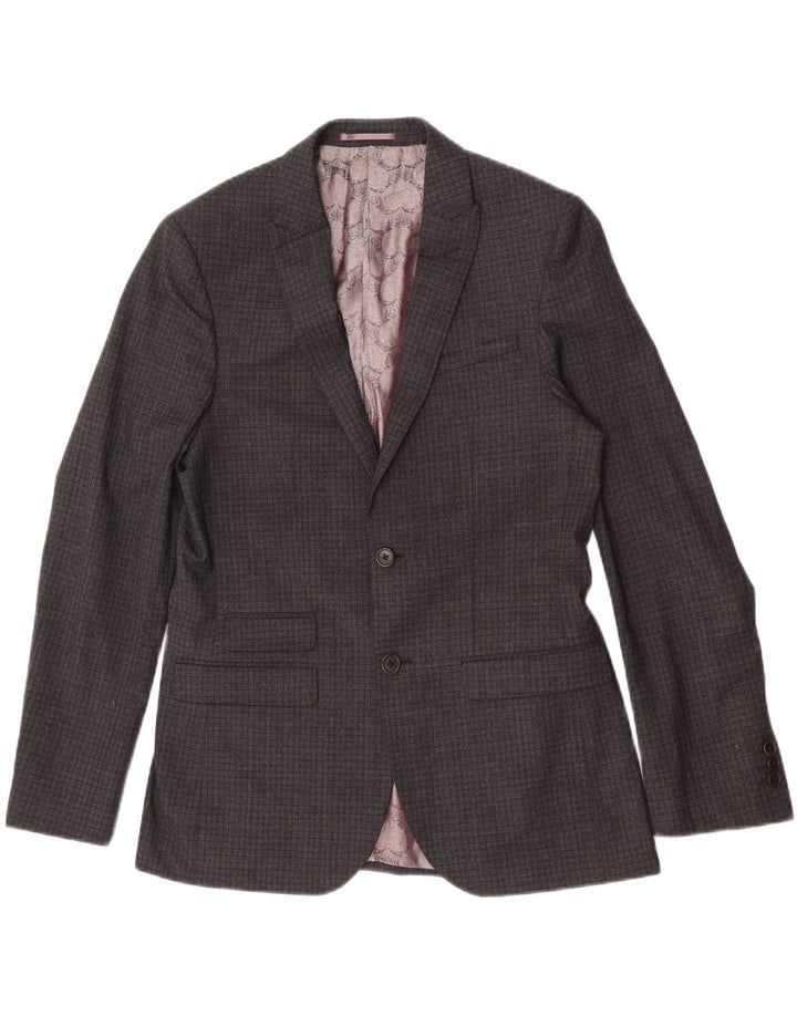 Męska marynarka Ted Baker zapinana na 2 guziki, UK 40, duża, szara krata