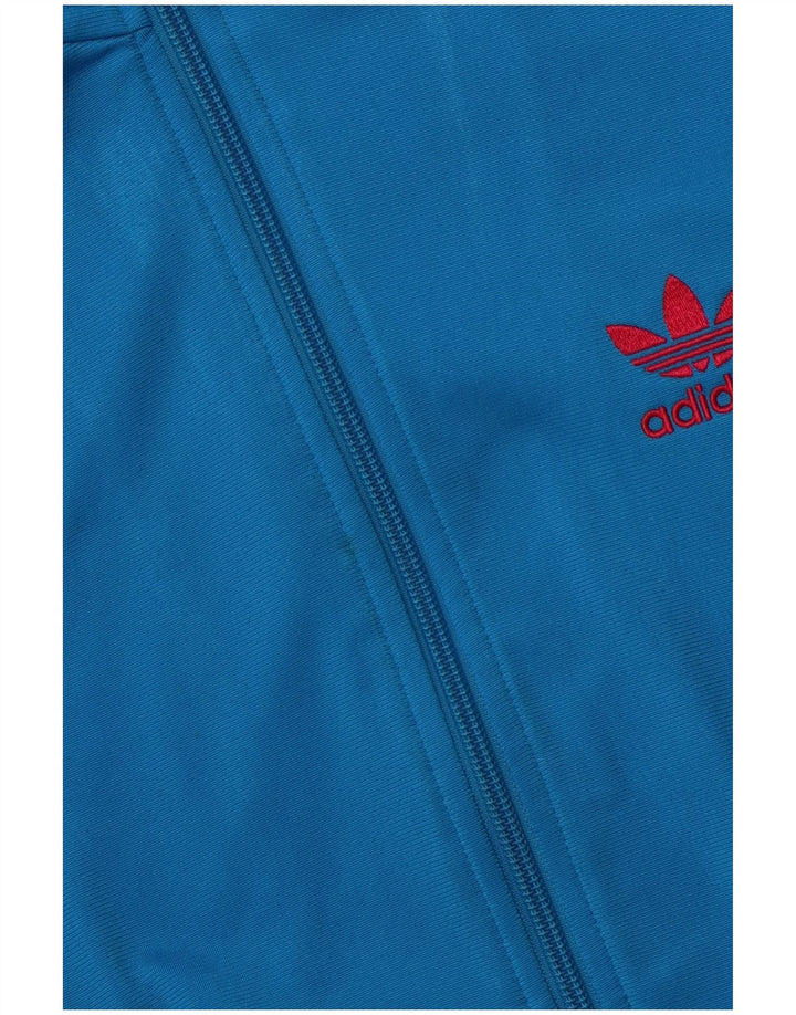Damska bluza dresowa Adidas z grafiką, EU 36, mała, niebieska, poliester