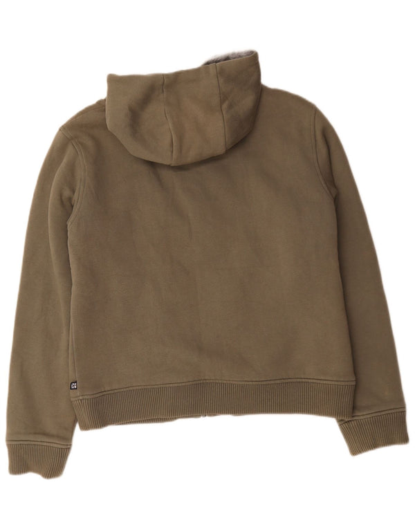 Damski sweter z kapturem w kolorze zwierzęcym Sherpa Graphic, UK 16, duży, bawełniany khaki