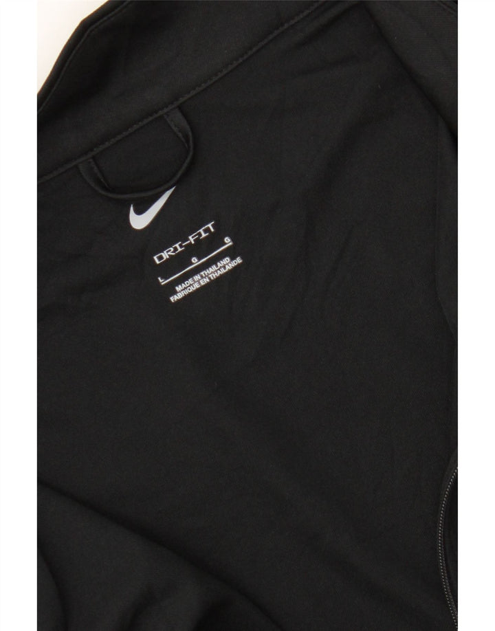 NIKE Womens Dri Fit Tracksuit Top Jacket UK 16 Large Black Polyester Vintage Nike and Second-Hand Nike from Messina Hembry 