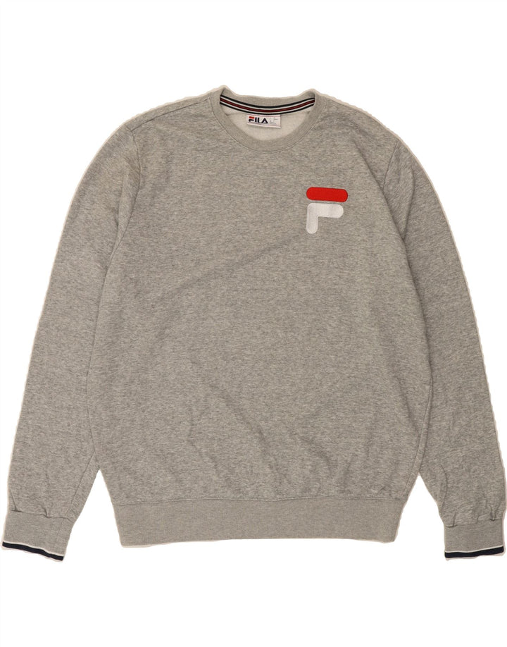 FILA Mens Sweatshirt Jumper Large Grey Cotton Vintage Fila and Second-Hand Fila from Messina Hembry 