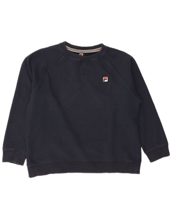 Bluza damska Fila Jumper UK 16, duża, granatowa, bawełniana