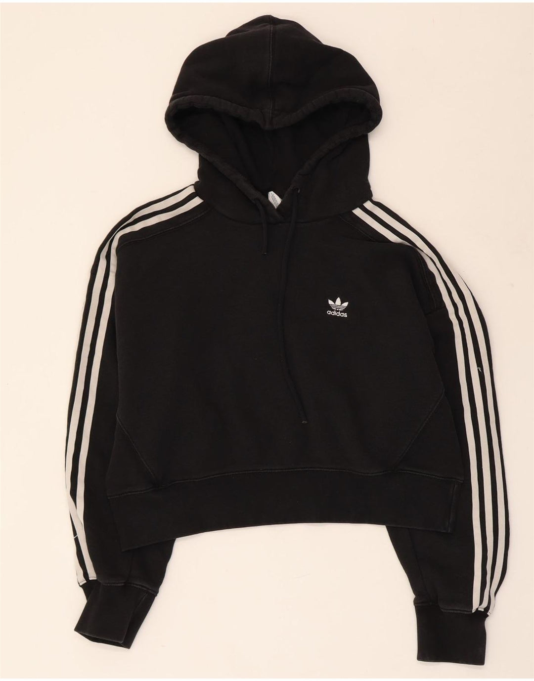 Damski sweter oversize ADIDAS z kapturem UK 10, mały, czarny, bawełniany