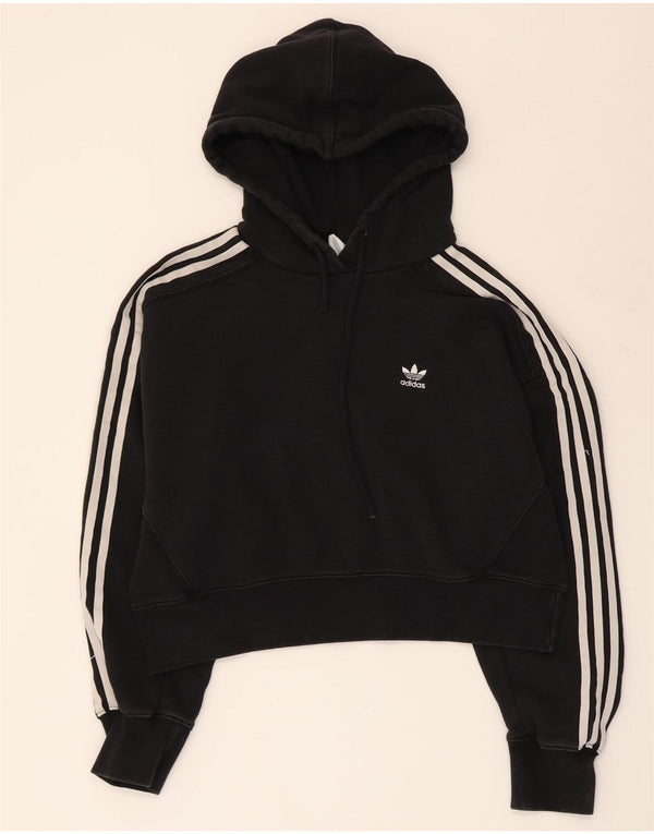 Damski sweter oversize ADIDAS z kapturem UK 10, mały, czarny, bawełniany