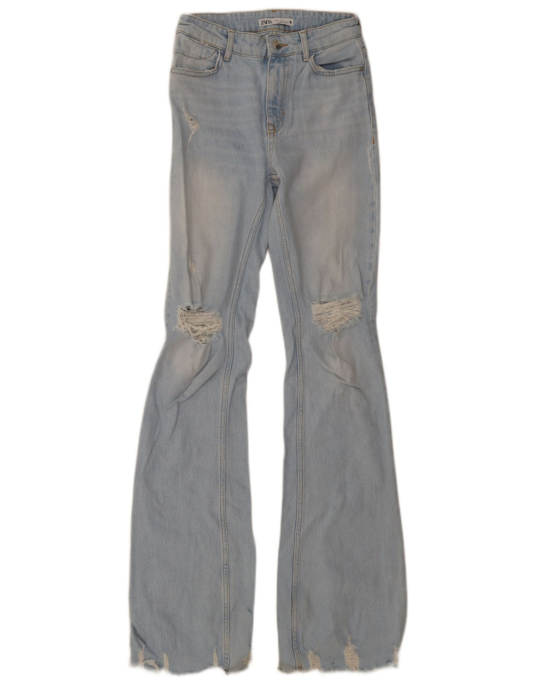 Dżinsy Zara Damskie Tall Distressed Flared EU 34 2XS W24 L36 Niebieskie