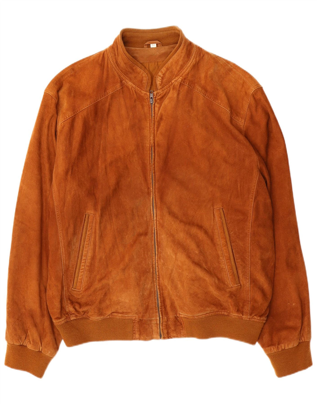 Męska zamszowa kurtka bomberka VINTAGE IT 54 2XL Beżowa skóra