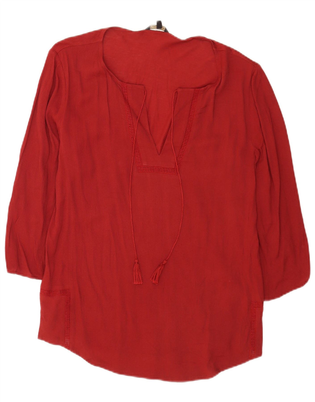 Damski top-tunika z rękawem 3/4 Massimo Dutti UK 14 Średni bordowy wiskoza