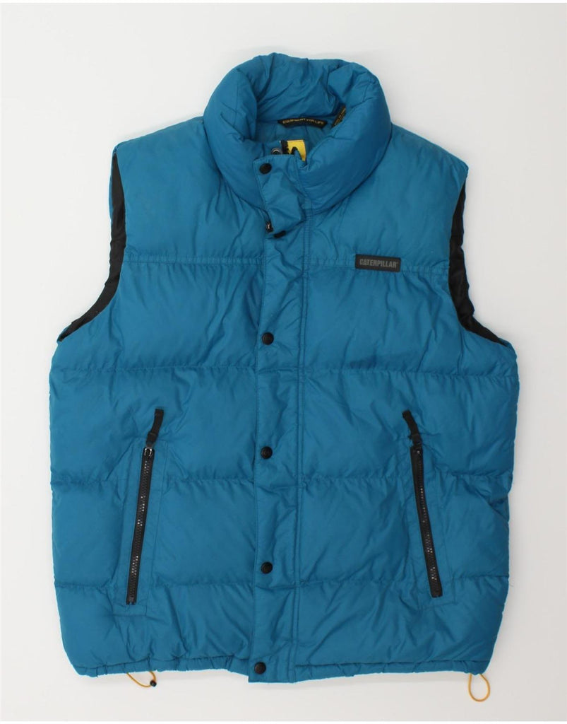 CATERPILLAR Mens Padded Gilet UK 40 Large Blue Polyester Vintage Caterpillar and Second-Hand Caterpillar from Messina Hembry 